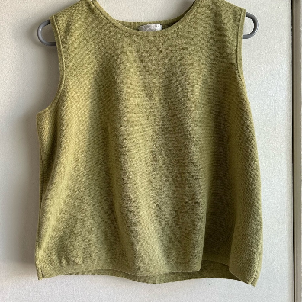 Vintage Christopher & Banks Sleeveless Knit Tank Top - Olive Green